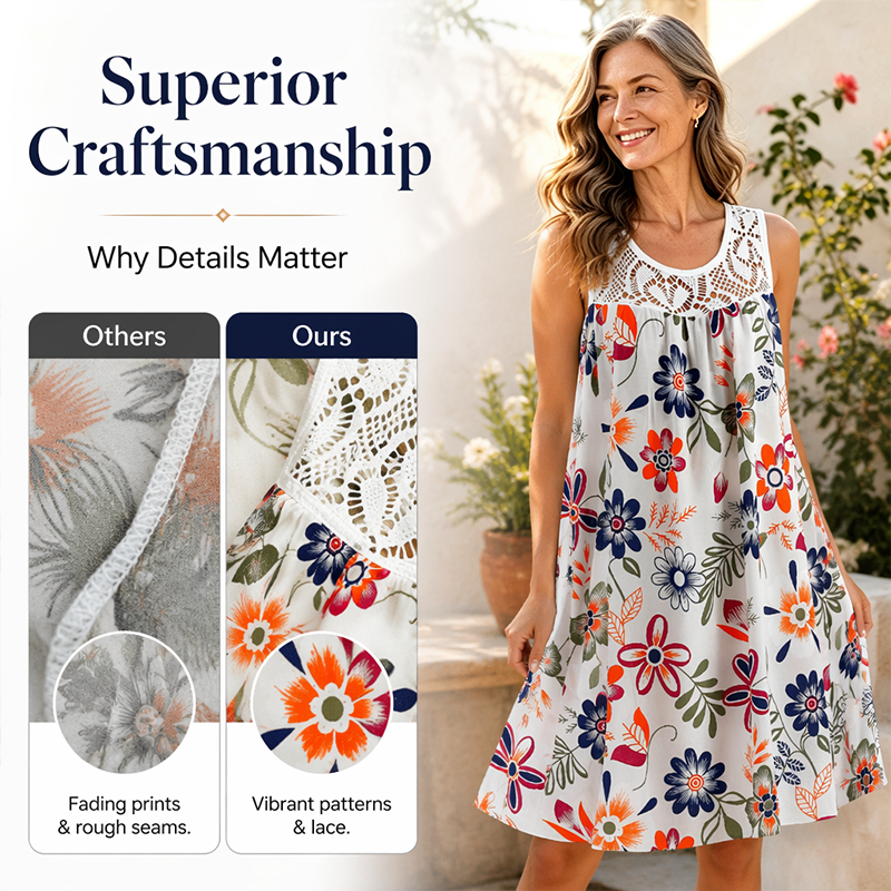 💗💃🏻Promotion du dernier jour : 50 % de réduction ⚡Plus de 50 000 exemplaires vendus💕Robe élégante à fleurs sans manches pour femme