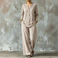 Ensemble chemise décontractée et pantalon large pour femme