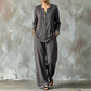 Ensemble chemise décontractée et pantalon large pour femme
