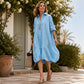 Robe-chemise décontractée à boutons pour femme