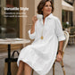 Robe-chemise décontractée à boutons pour femme