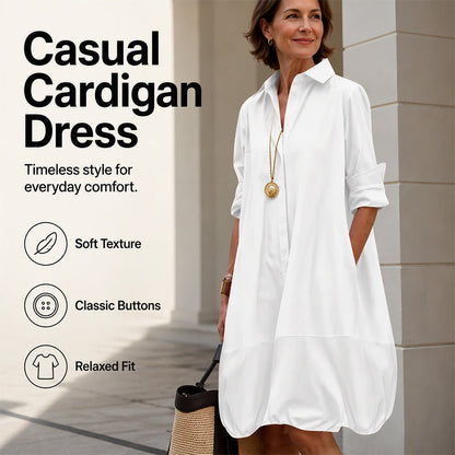 Robe-chemise décontractée à boutons pour femme