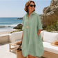 Robe-chemise décontractée à boutons pour femme