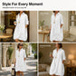 Robe-chemise décontractée à boutons pour femme