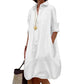 Robe-chemise décontractée à boutons pour femme