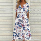 ☀️👗 Coup de cœur – Robe midi décontractée à motifs floraux et col en V – Tombé souple et imprimé romantique