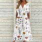 ☀️👗 Coup de cœur – Robe midi décontractée à motifs floraux et col en V – Tombé souple et imprimé romantique