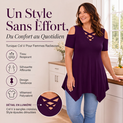 Haut à épaules dénudées et dos croisé pour femme