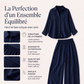 Ensemble chemise à manches longues et pantalon large pour femme