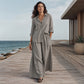 Ensemble chemise à manches longues et pantalon large pour femme
