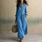 Ensemble chemise à manches longues et pantalon large pour femme