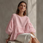 Blouse d'été à manches lanternes et volants étagés pour femme
