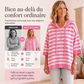 Pull à capuche rayé décontracté pour femme