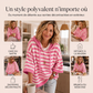 Pull à capuche rayé décontracté pour femme