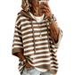 Pull à capuche rayé décontracté pour femme