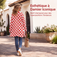 Cardigan en tricot à carreaux à manches longues pour femme
