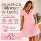 Robe femme à col en V festonné et à œillets