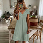 Robe femme à col en V festonné et à œillets