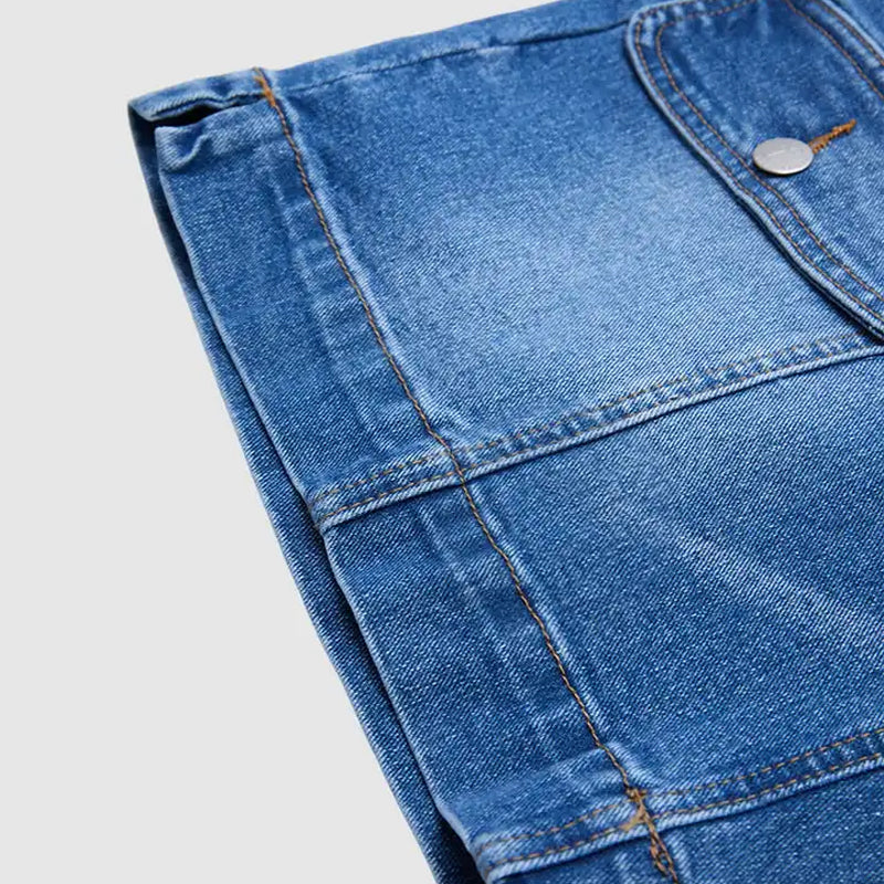 Short en jean stretch décontracté pour femme