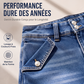 Short en jean taille haute longueur genou pour femme
