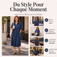 Robe en jean ample pour femme, boutonnée devant