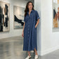 Robe en jean ample pour femme, boutonnée devant