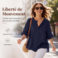 T-shirt décontracté pour femme à col en V