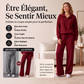 Ensemble pour femme : haut à col rabattu demi-zip et pantalon large
