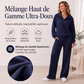 Ensemble pour femme : haut à col rabattu demi-zip et pantalon large