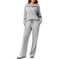 Ensemble pour femme : haut à col rabattu demi-zip et pantalon large
