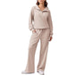 Ensemble pour femme : haut à col rabattu demi-zip et pantalon large