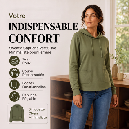 Hoodie décontracté pour femme avec cordon de serrage et poches