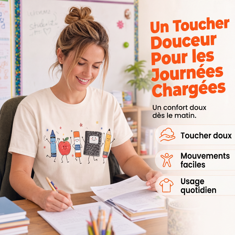 T-shirt à manches courtes à motif mignon pour femme