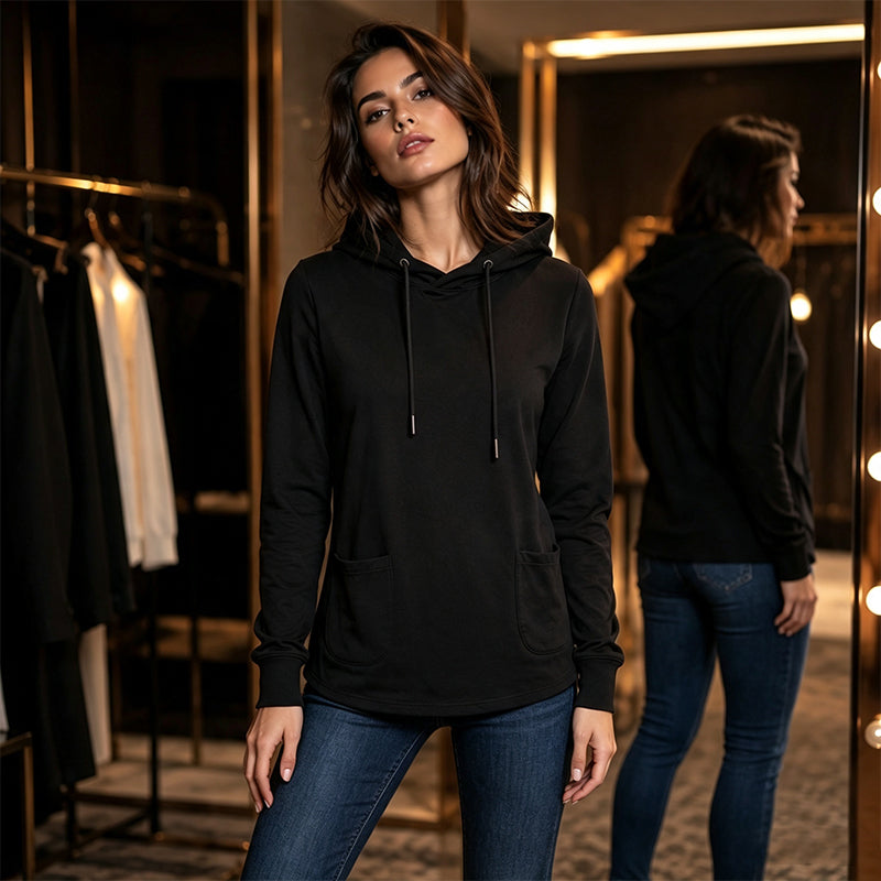 Hoodie décontracté pour femme avec cordon de serrage et poches