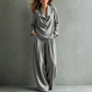 Ensemble décontracté pour femme : top à col bénitier et pantalon large