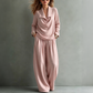 Ensemble décontracté pour femme : top à col bénitier et pantalon large
