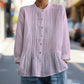 Chemise plissée décontractée à col montant pour femme