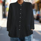 Chemise plissée décontractée à col montant pour femme