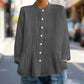Chemise plissée décontractée à col montant pour femme
