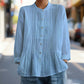 Chemise plissée décontractée à col montant pour femme