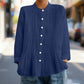 Chemise plissée décontractée à col montant pour femme