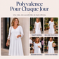 Robe mi-longue décontractée à col V pour femme