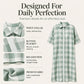 Robe-chemise longue à carreaux pour femme, avec boutons