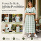 Robe-chemise longue à carreaux pour femme, avec boutons