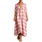 Robe-chemise longue à carreaux pour femme, avec boutons