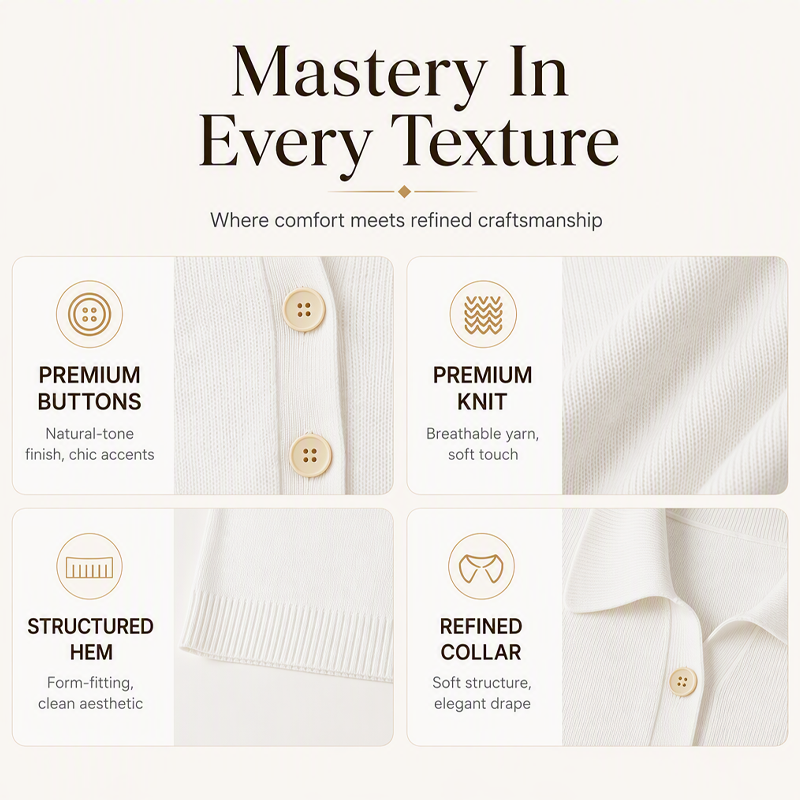 Pull en maille élégant à col à revers pour femme