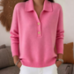 Pull en maille élégant à col à revers pour femme