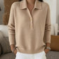 Pull en maille élégant à col à revers pour femme