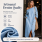 Robe en jean à épaules dénudées pour femme