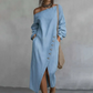 Robe en jean à épaules dénudées pour femme